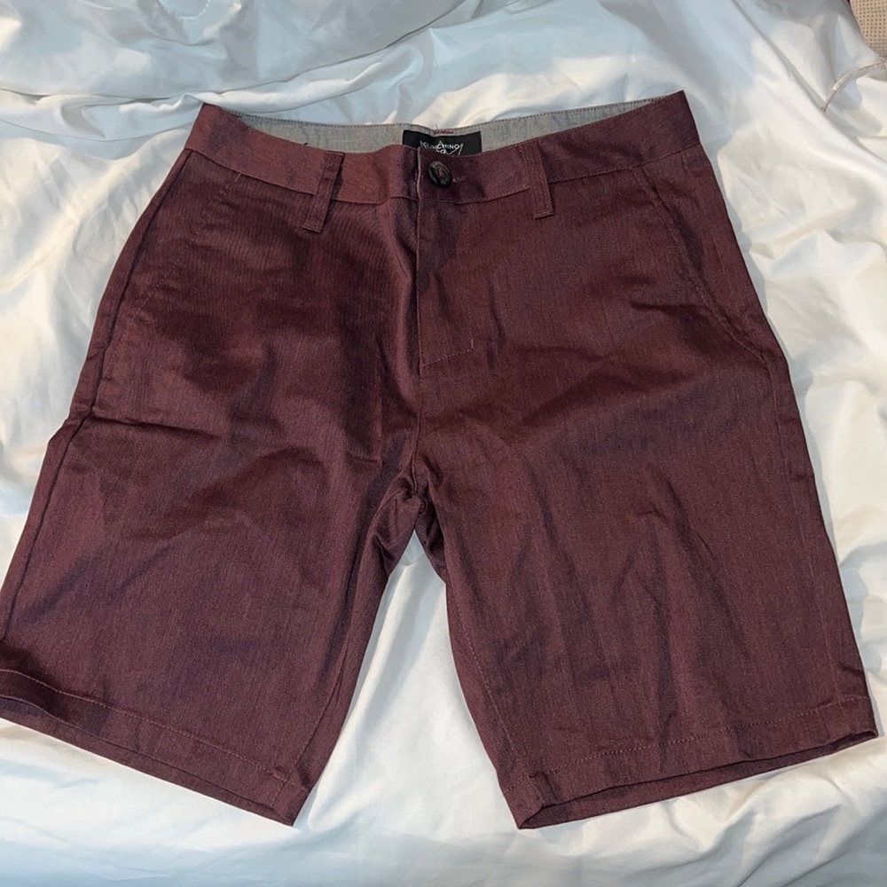 BLUE CROWN Slim Chino Maroon Shorts